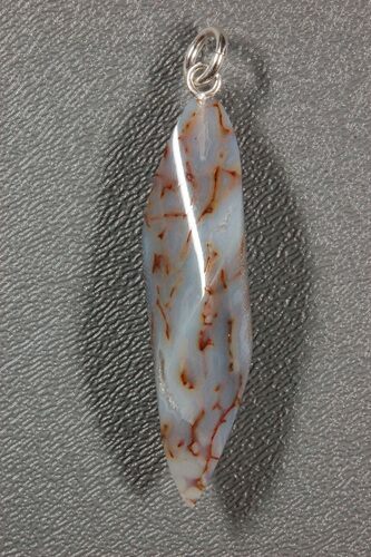 Blue/Orange Spiderweb Dinosaur Bone Twist Pendant #22521